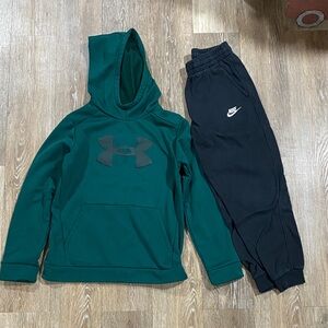 Under Armour Teal Hoodie and Nike Black Joggers Set